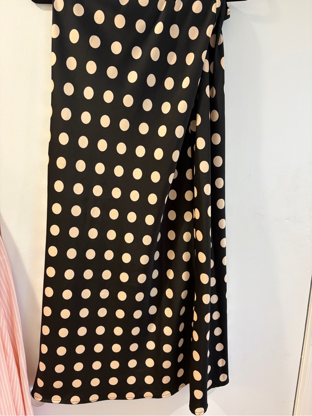 a new day Black Maxi Skirt with Cream Polka Dots